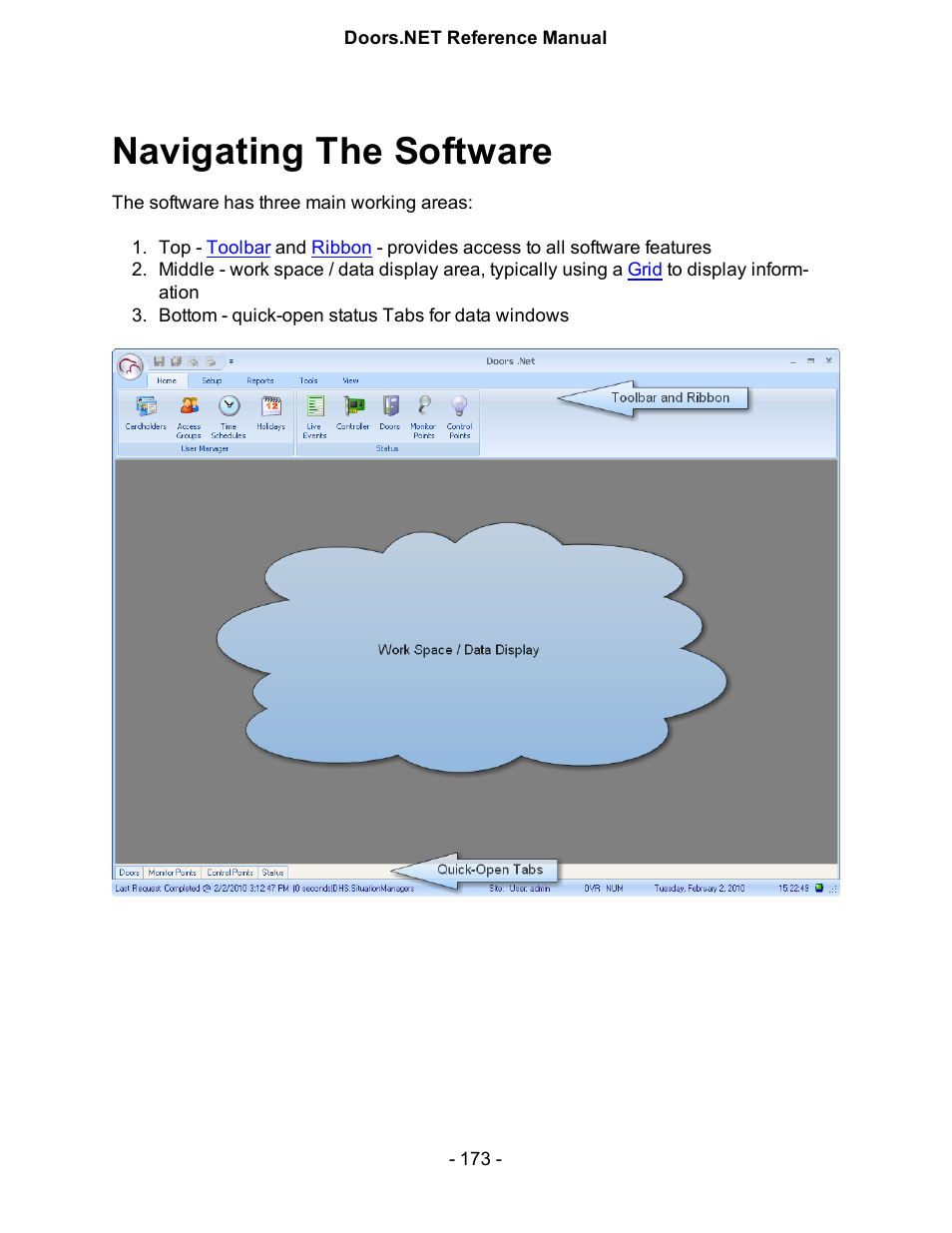 Navigating the software | Keri Systems Doors.NET Manual User Manual | Page 173 / 602