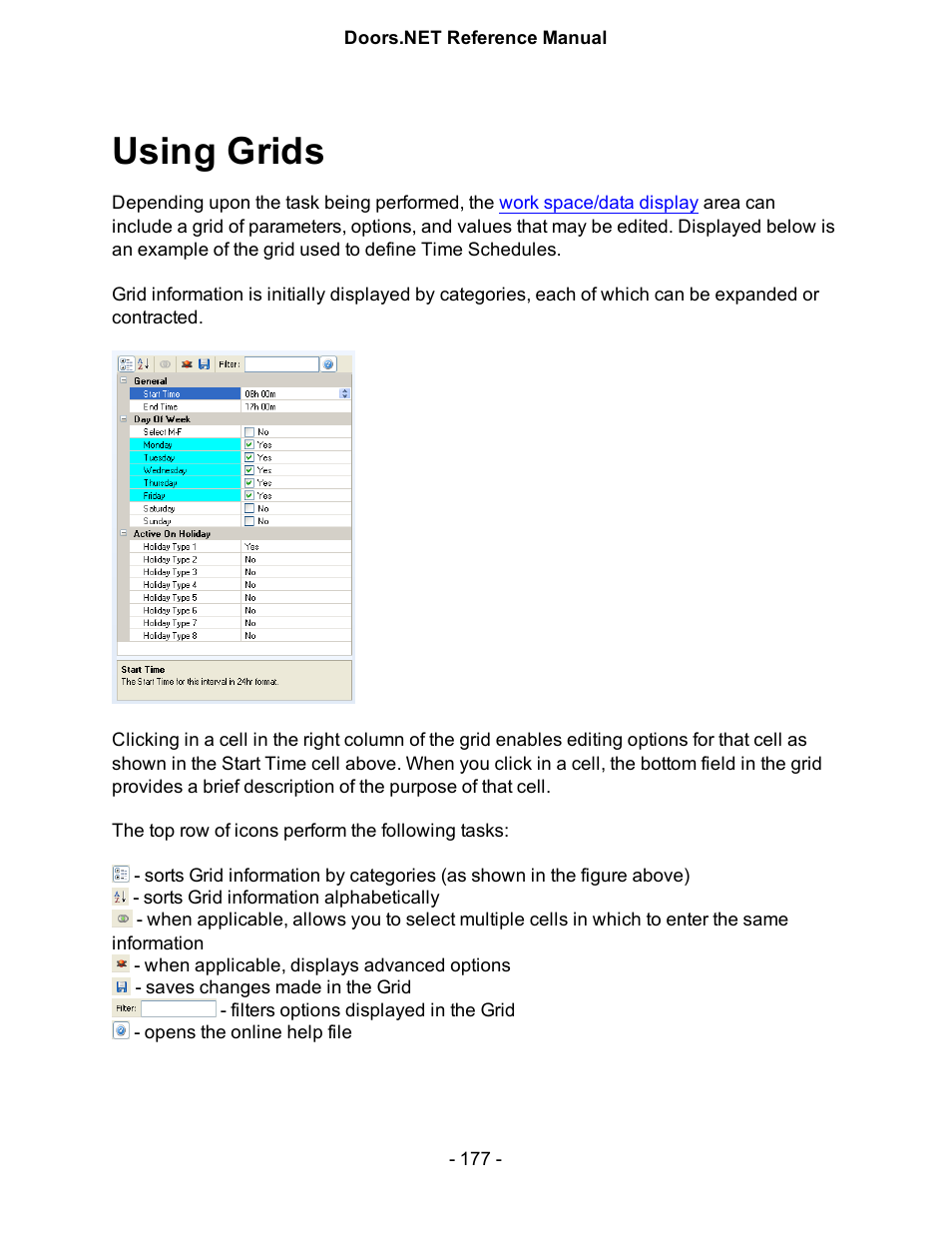Using grids | Keri Systems Doors.NET Manual User Manual | Page 177 / 602