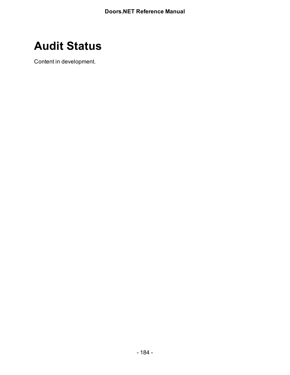 Audit status, Audit | Keri Systems Doors.NET Manual User Manual | Page 184 / 602