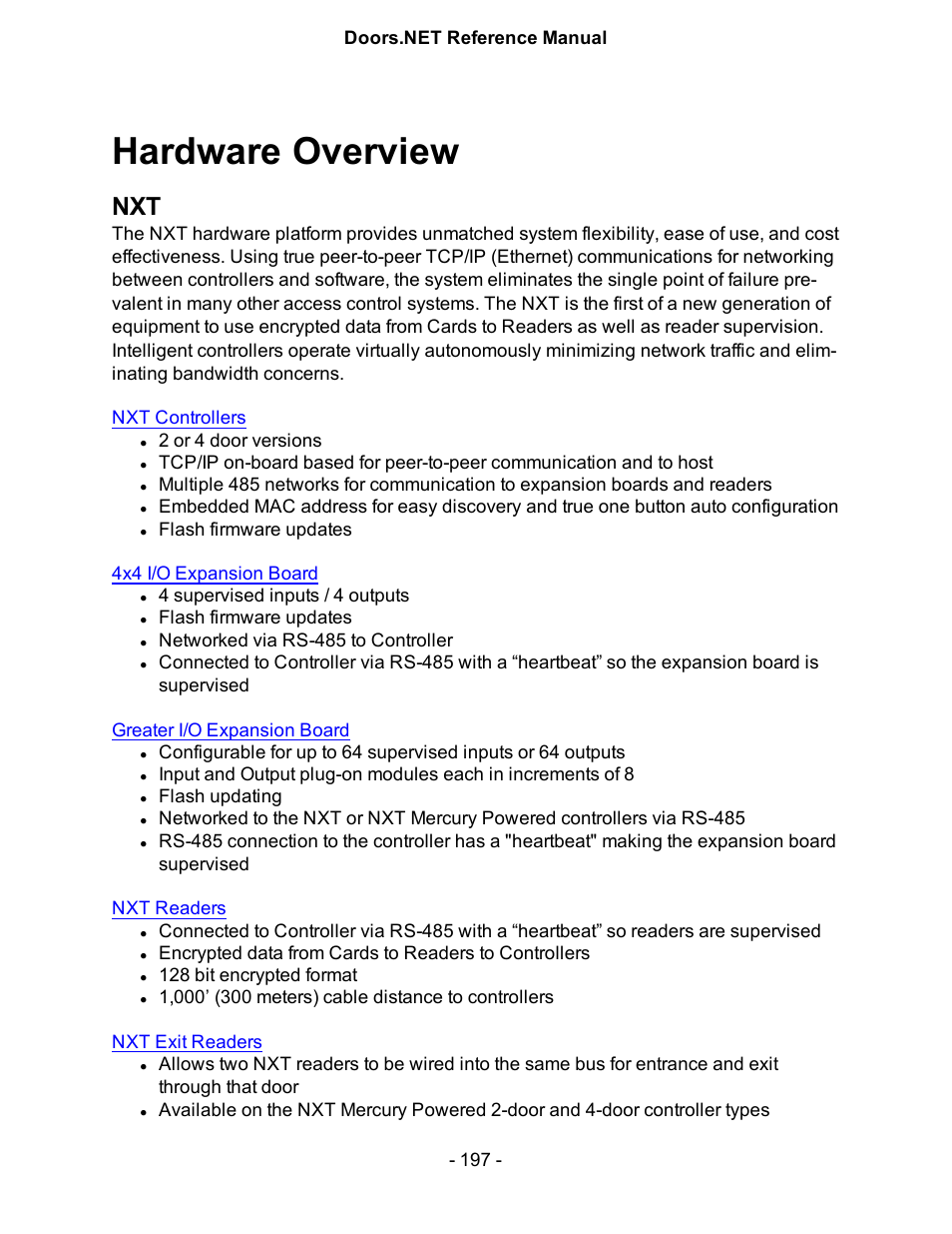 Hardware overview | Keri Systems Doors.NET Manual User Manual | Page 197 / 602