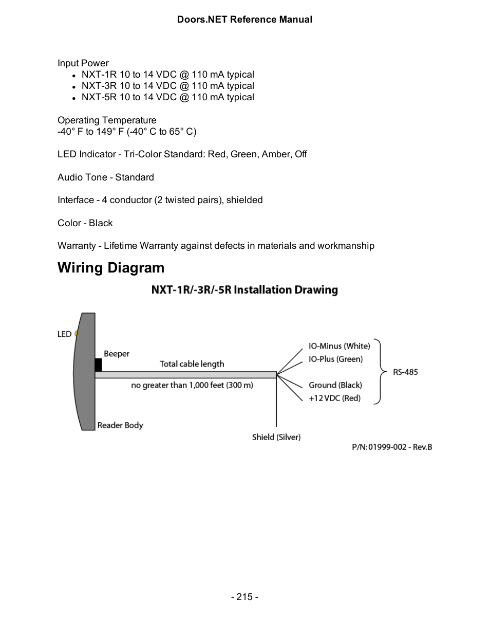Wiring diagram | Keri Systems Doors.NET Manual User Manual | Page 215 / 602