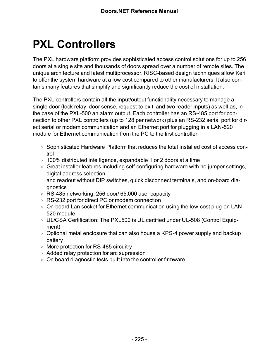 Pxl controllers, Pxl controller | Keri Systems Doors.NET Manual User Manual | Page 225 / 602