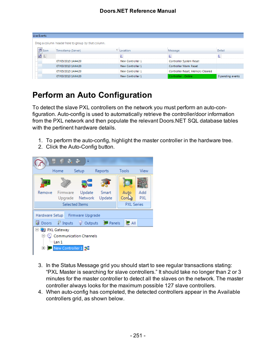Perform an auto configuration | Keri Systems Doors.NET Manual User Manual | Page 251 / 602