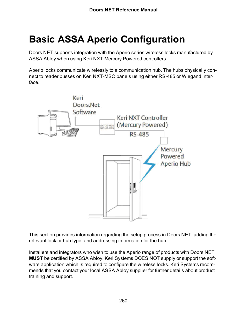 Basic assa aperio configuration | Keri Systems Doors.NET Manual User Manual | Page 260 / 602