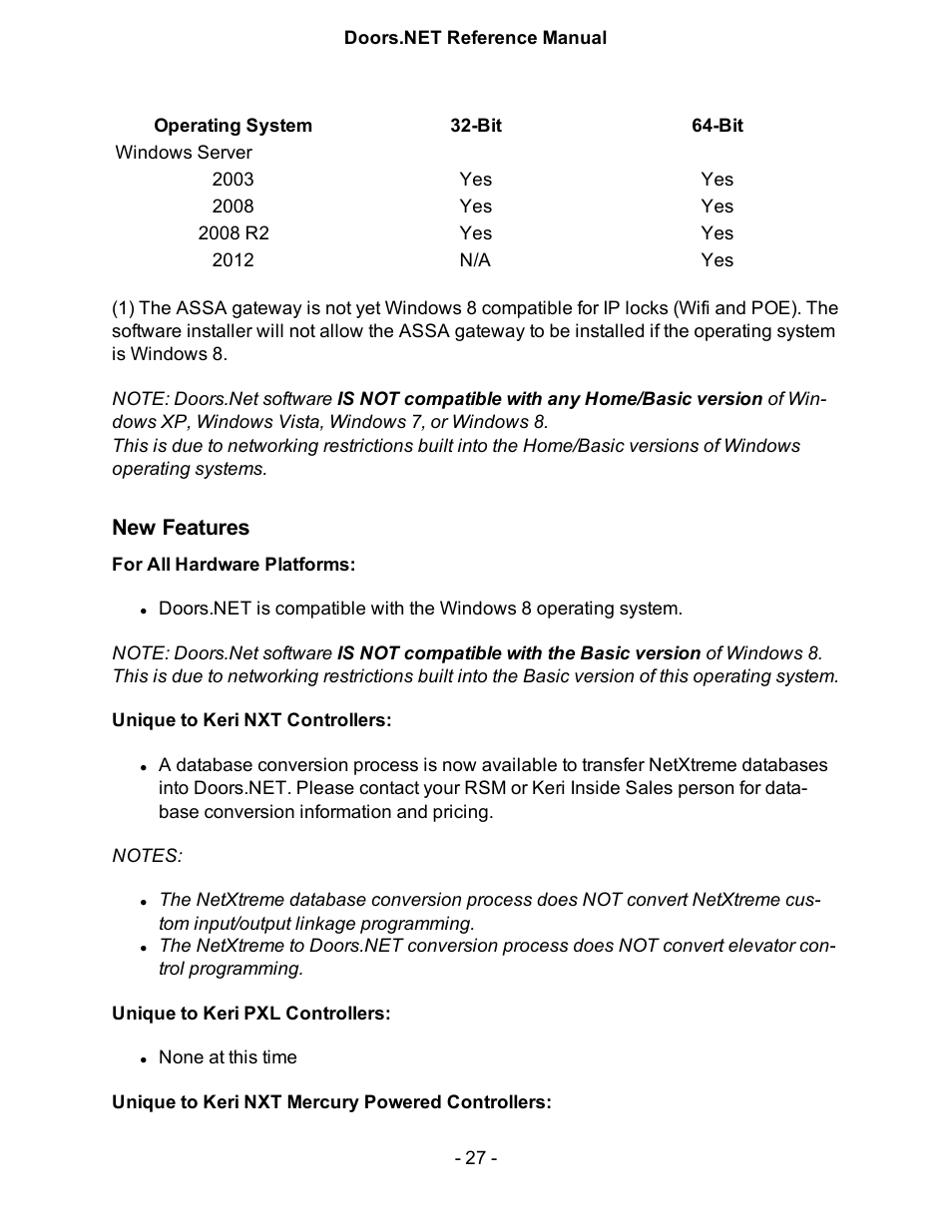 New features | Keri Systems Doors.NET Manual User Manual | Page 27 / 602