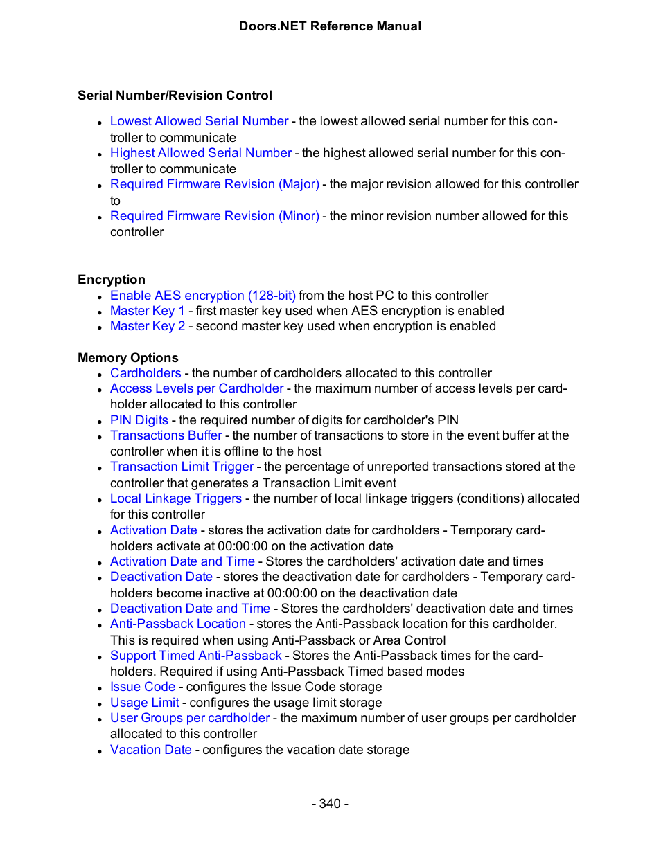 Serial number/revision control | Keri Systems Doors.NET Manual User Manual | Page 340 / 602