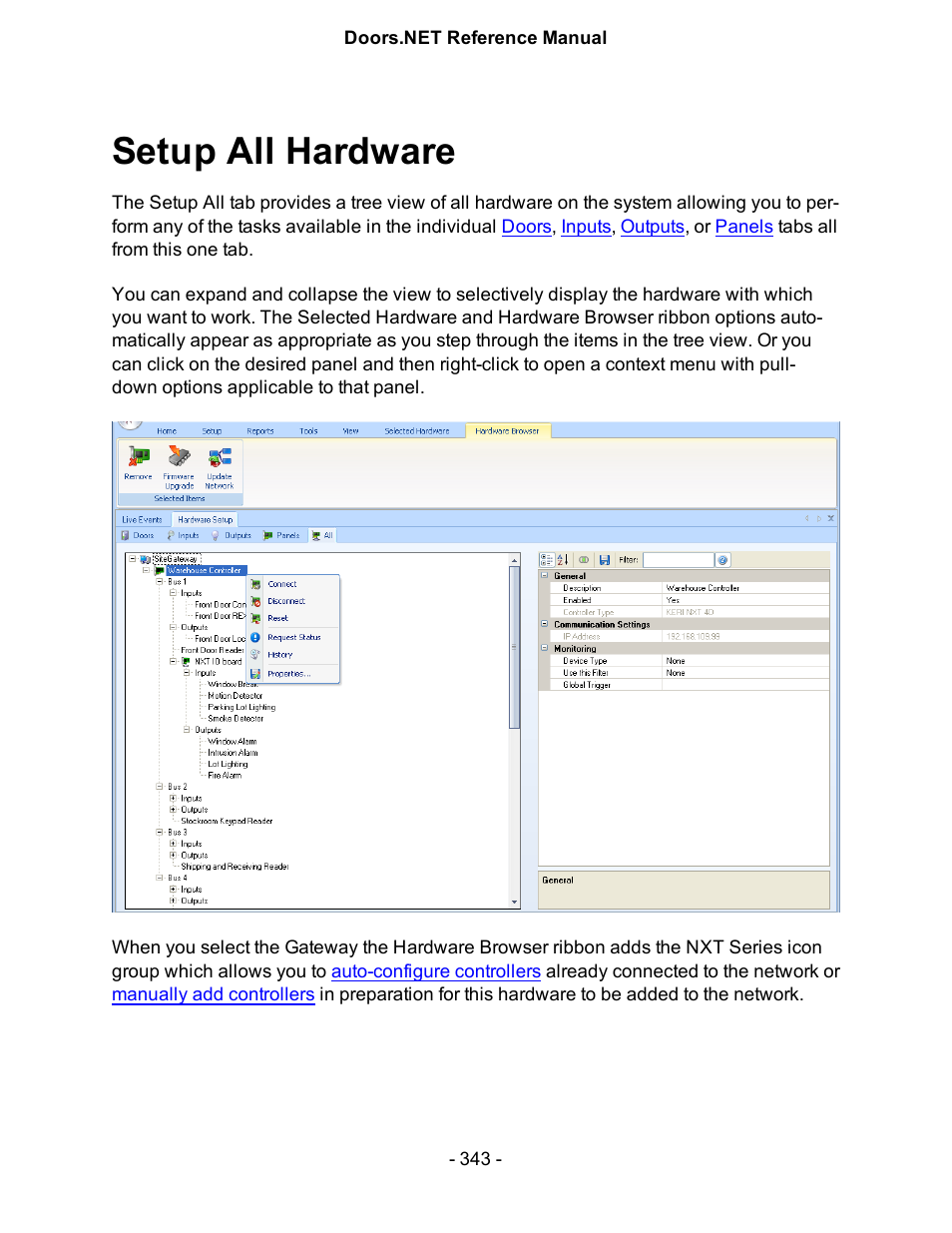 Setup all hardware | Keri Systems Doors.NET Manual User Manual | Page 343 / 602
