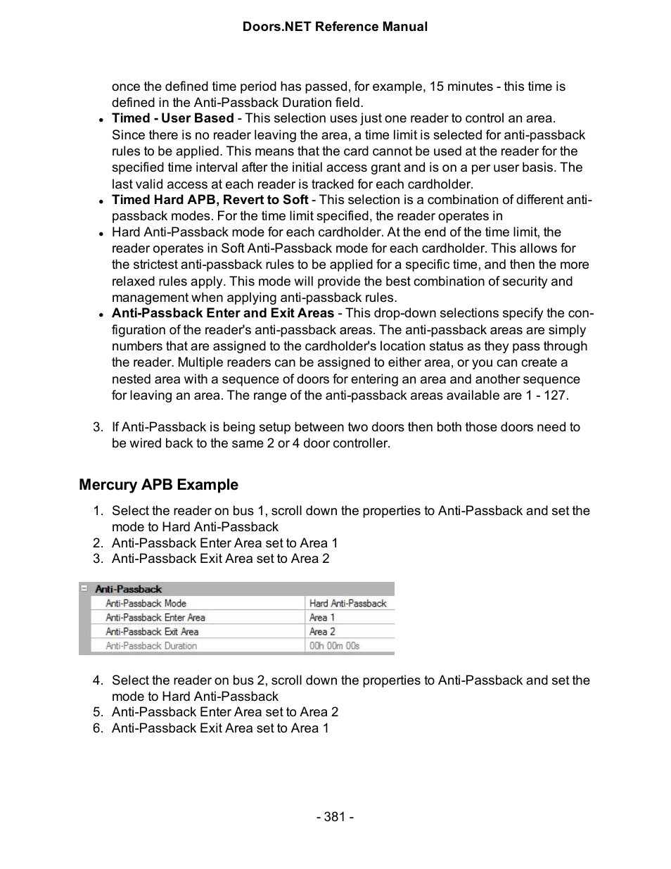Mercury apb example | Keri Systems Doors.NET Manual User Manual | Page 381 / 602