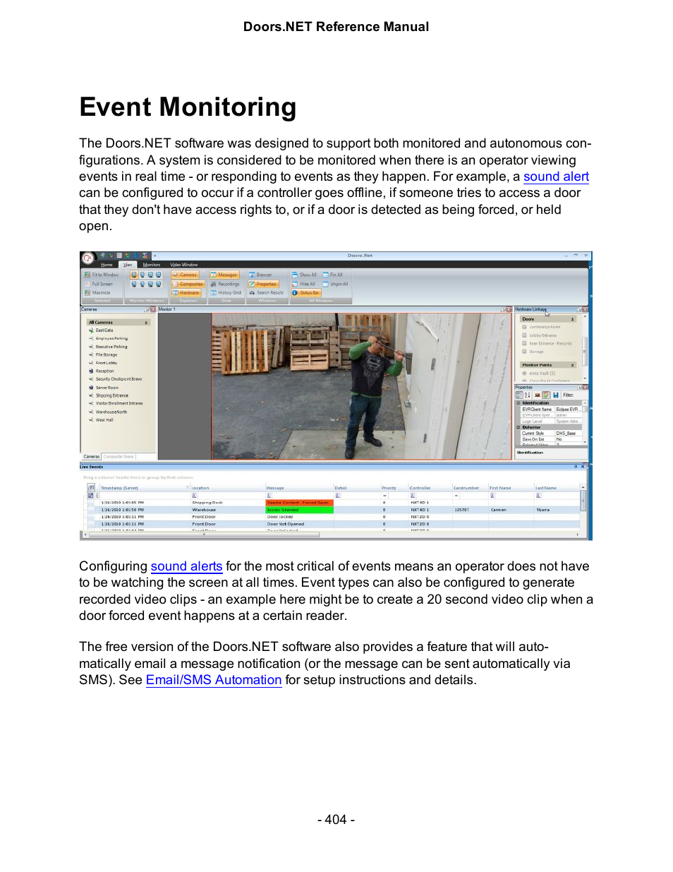 Event monitoring | Keri Systems Doors.NET Manual User Manual | Page 404 / 602