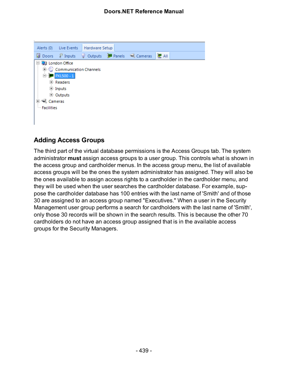 Adding access groups | Keri Systems Doors.NET Manual User Manual | Page 439 / 602