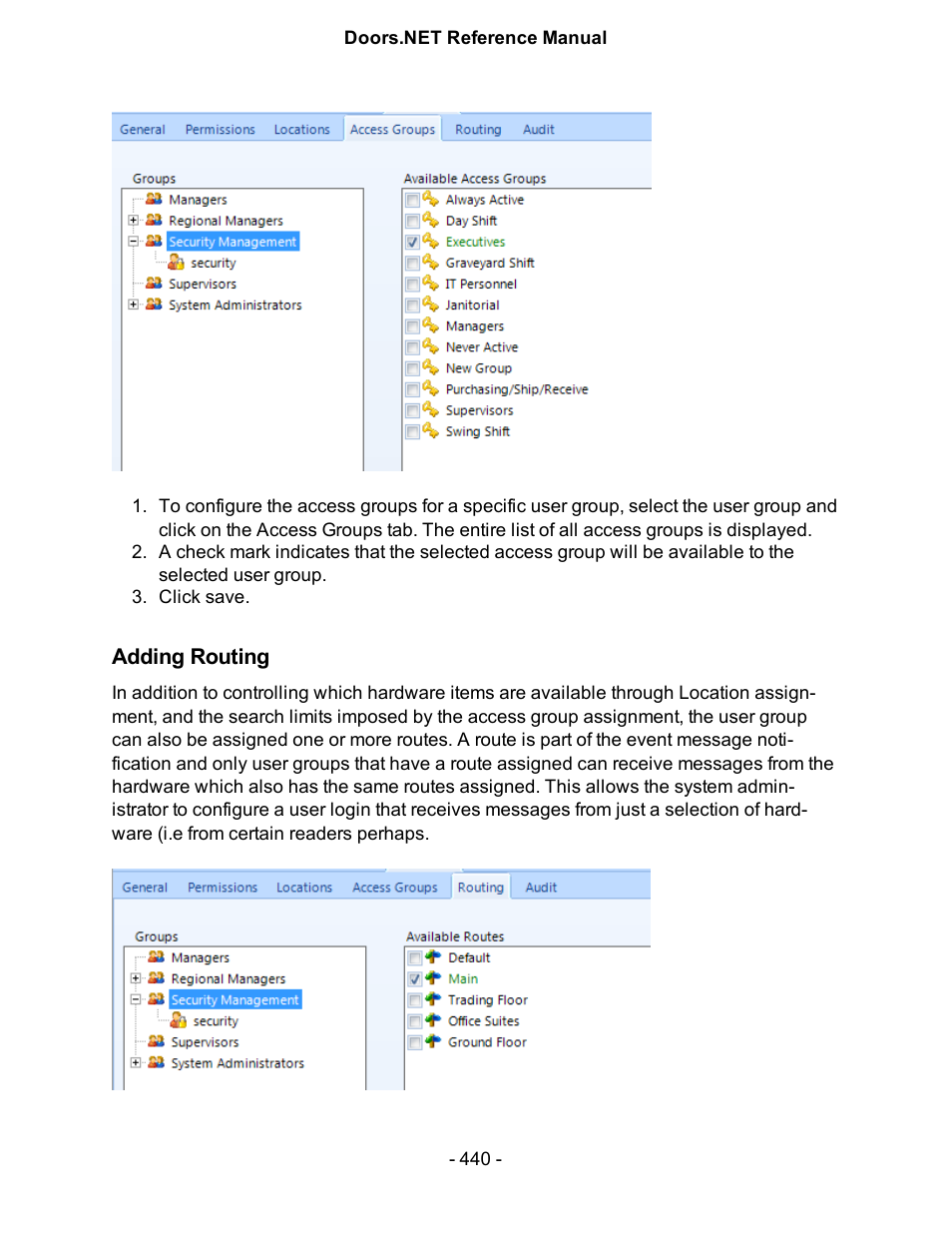 Adding routing | Keri Systems Doors.NET Manual User Manual | Page 440 / 602