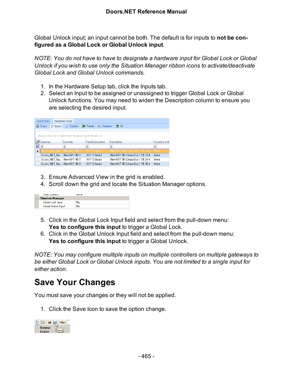 Save your changes | Keri Systems Doors.NET Manual User Manual | Page 465 / 602