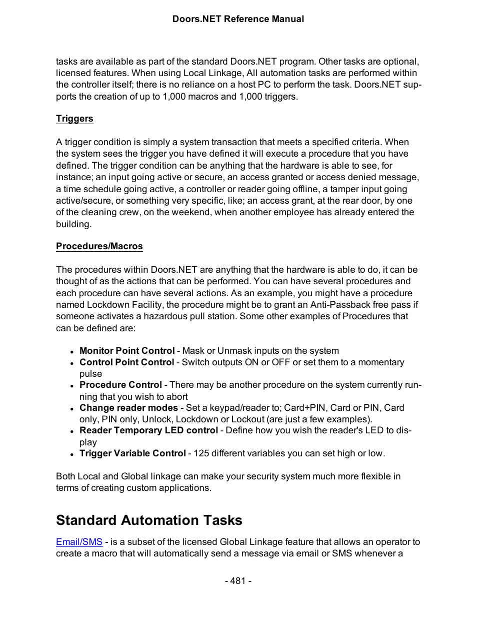 Standard automation tasks | Keri Systems Doors.NET Manual User Manual | Page 481 / 602