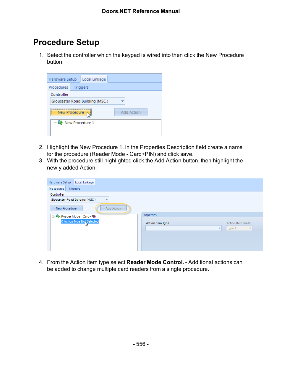 Procedure setup | Keri Systems Doors.NET Manual User Manual | Page 556 / 602