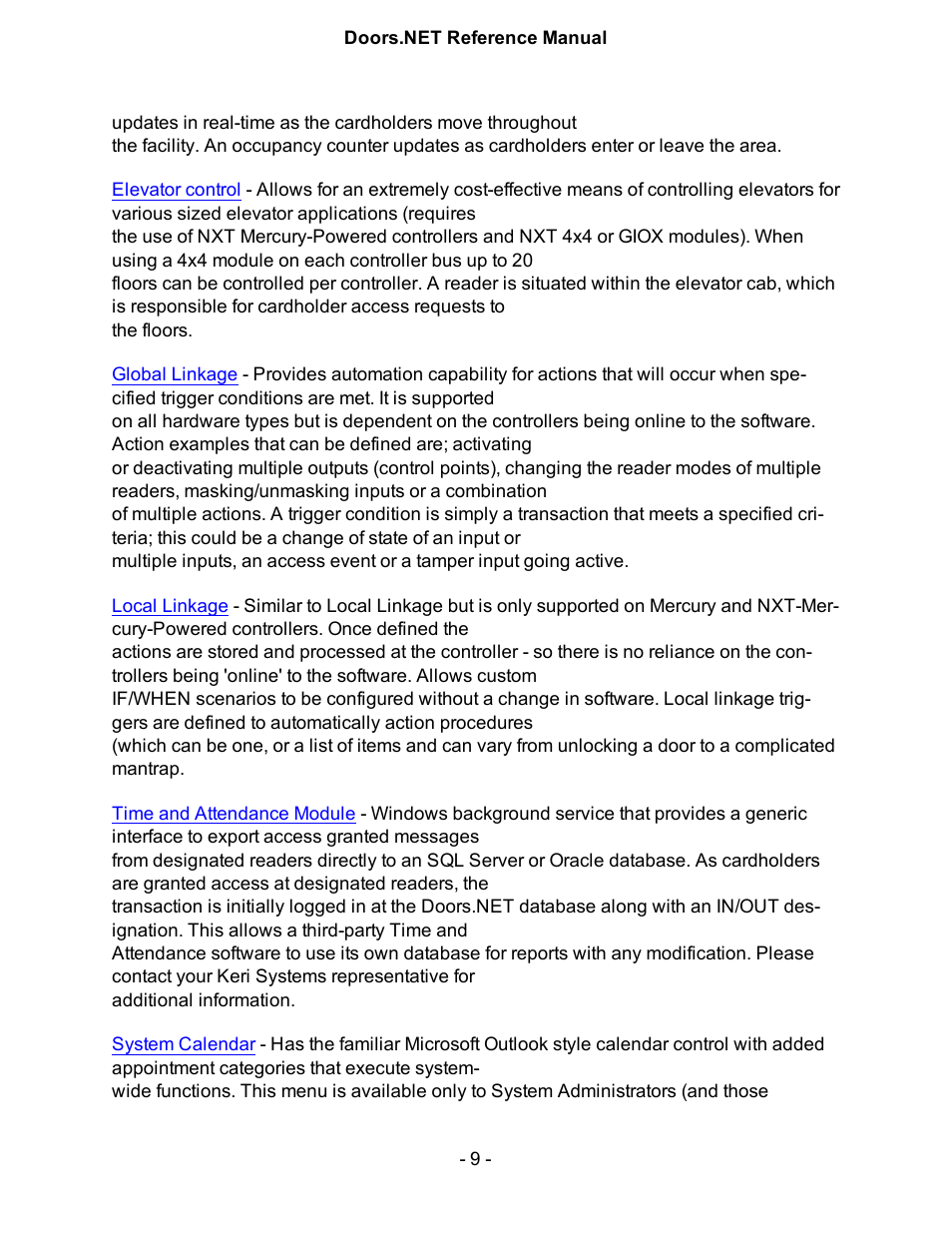 Keri Systems Doors.NET Manual User Manual | Page 9 / 602