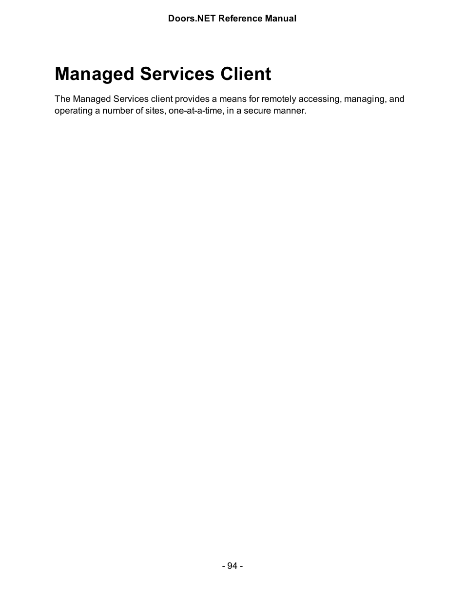 Managed services client | Keri Systems Doors.NET Manual User Manual | Page 94 / 602