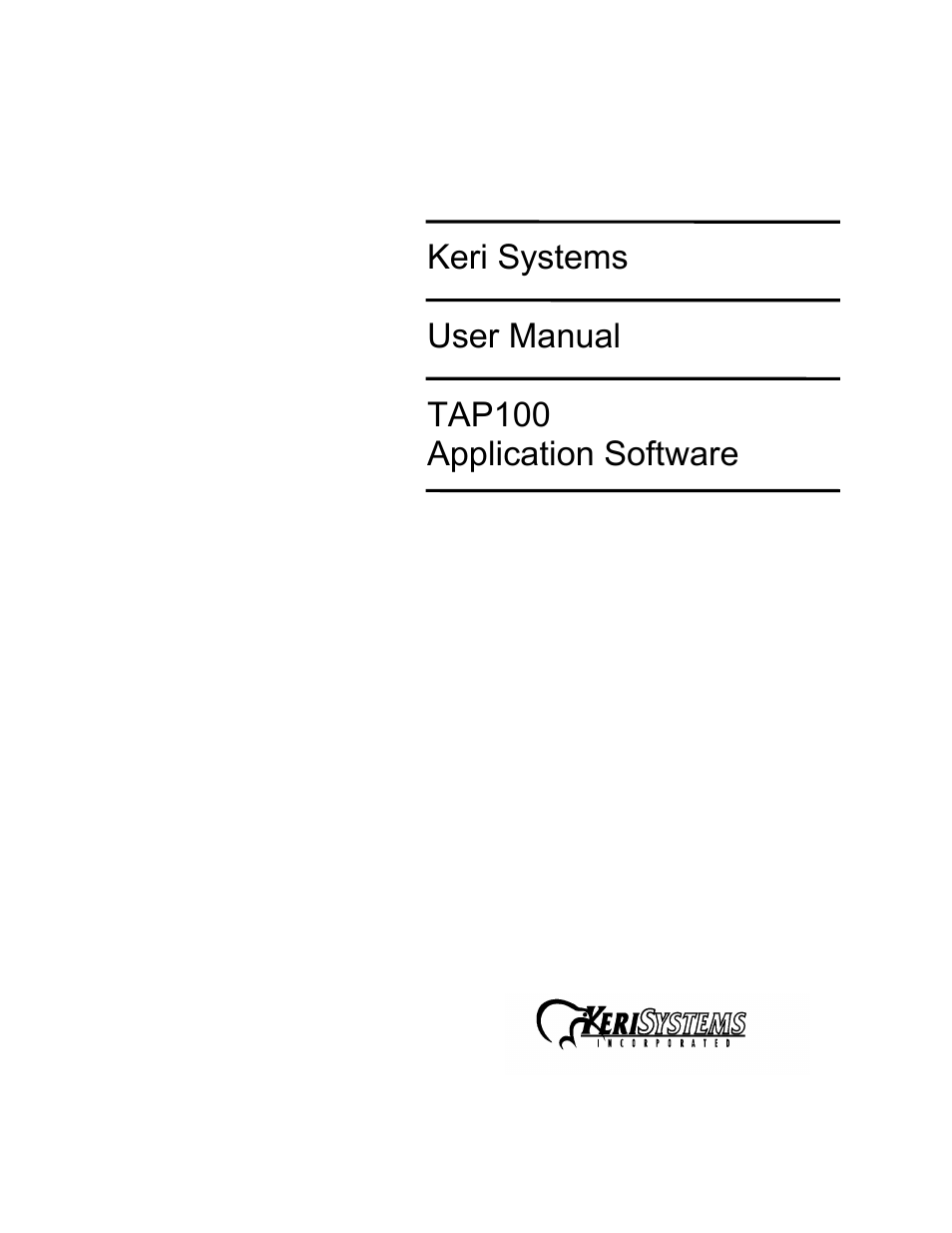 Keri Systems TAP100 User Manual | 84 pages