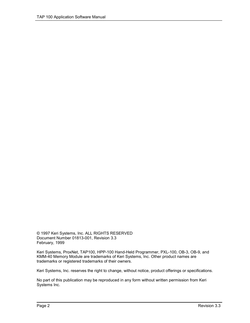 Keri Systems TAP100 User Manual | Page 2 / 84