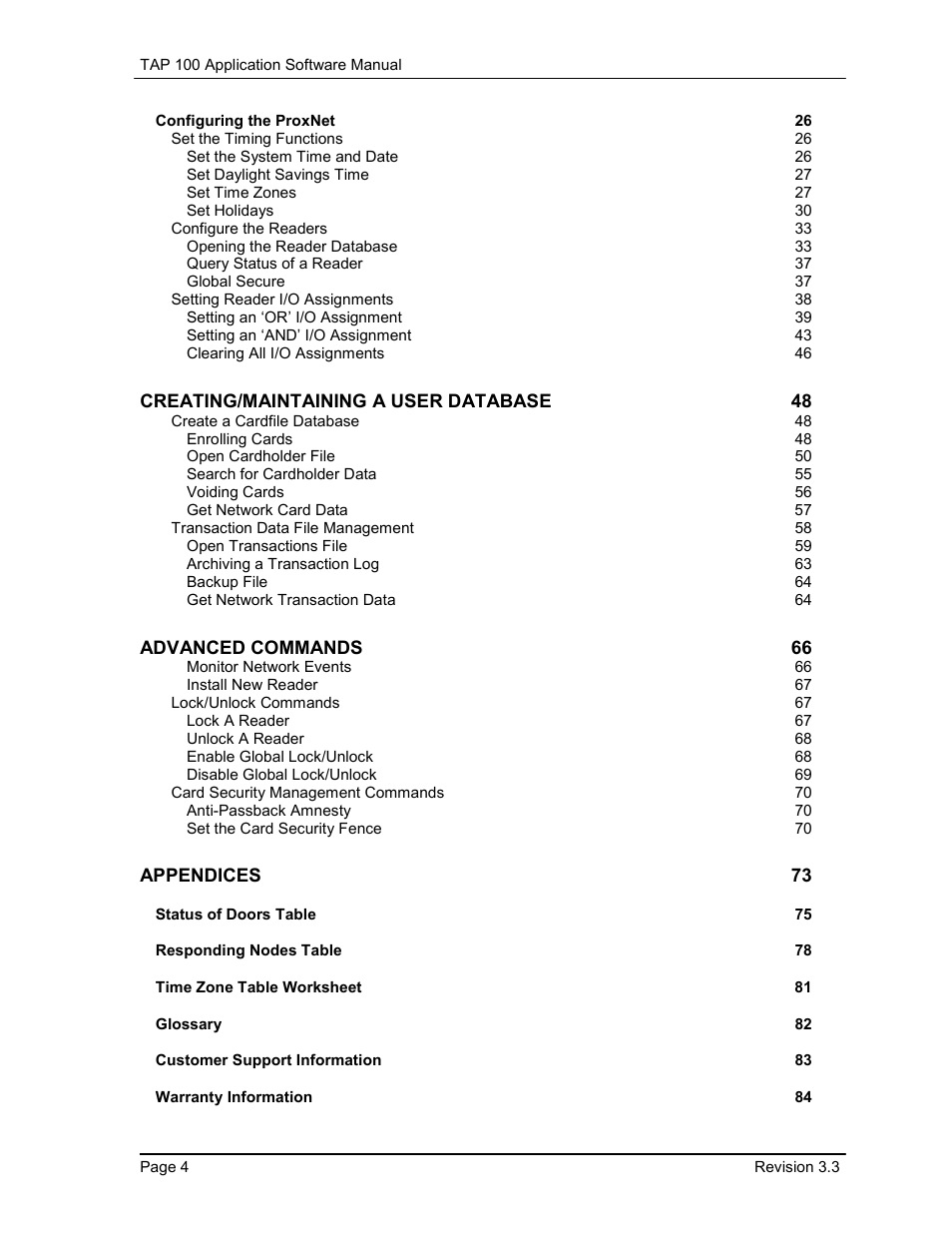 Keri Systems TAP100 User Manual | Page 4 / 84