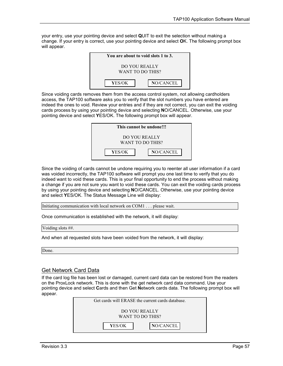 Get network card data | Keri Systems TAP100 User Manual | Page 57 / 84