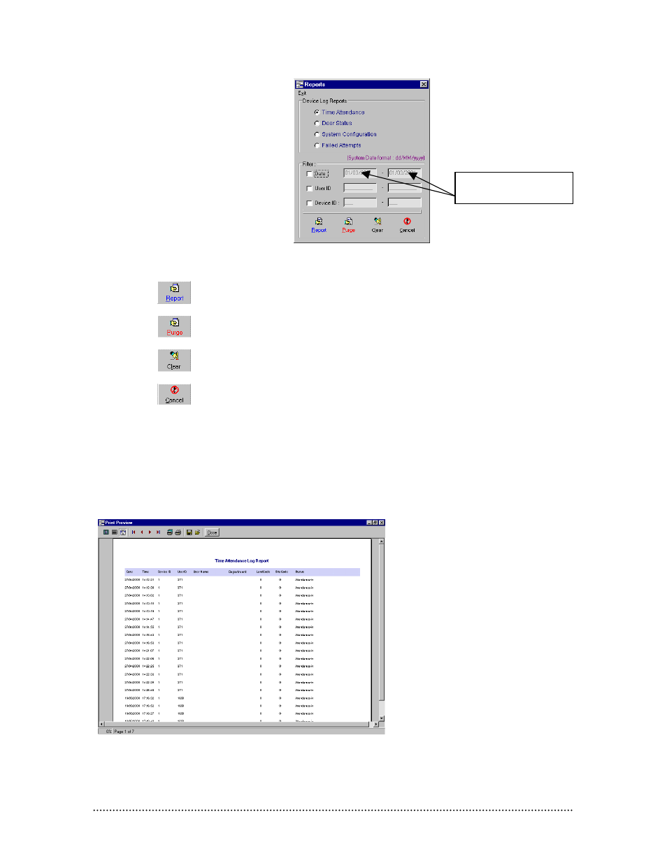 Icons, To generate report | Keri Systems BioPointe User Manual | Page 43 / 86