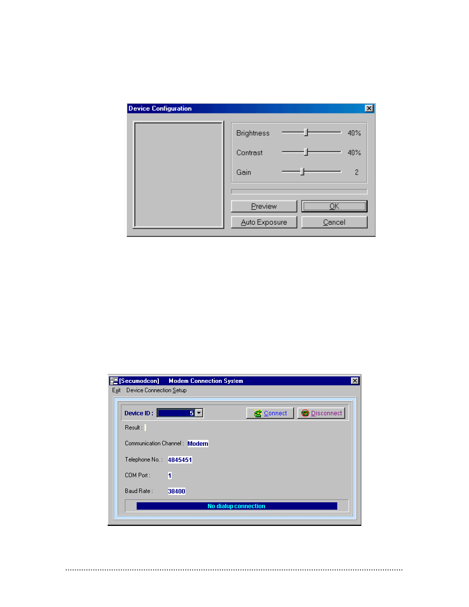 Calibrate finger print scanner, Modem connection system, Alibrate | Inger, Rint, Canner, Odem, Onnection, Ystem | Keri Systems BioPointe User Manual | Page 54 / 86