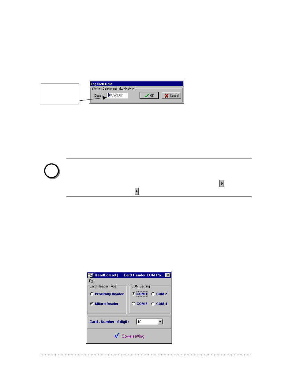 Card reader com port settings, Eader, Ettings | Keri Systems BioPointe User Manual | Page 56 / 86