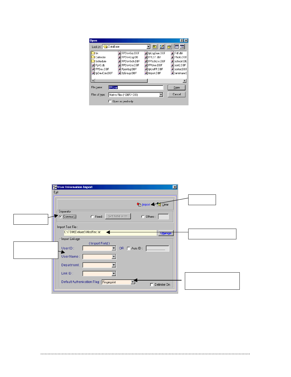 Import user information, Mport, Nformation | Keri Systems BioPointe User Manual | Page 59 / 86