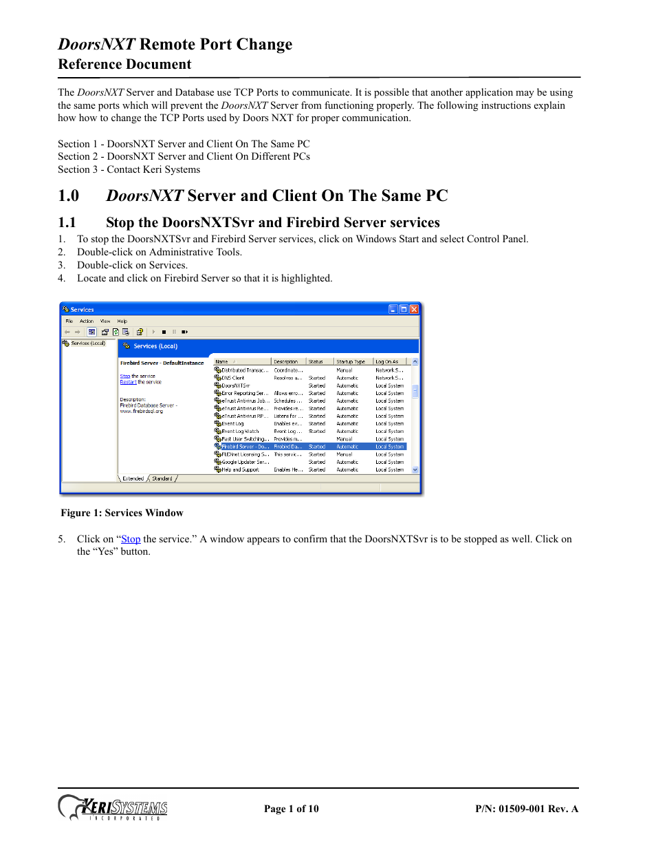 Keri Systems DoorsNXT Remote Port Change User Manual | 10 pages