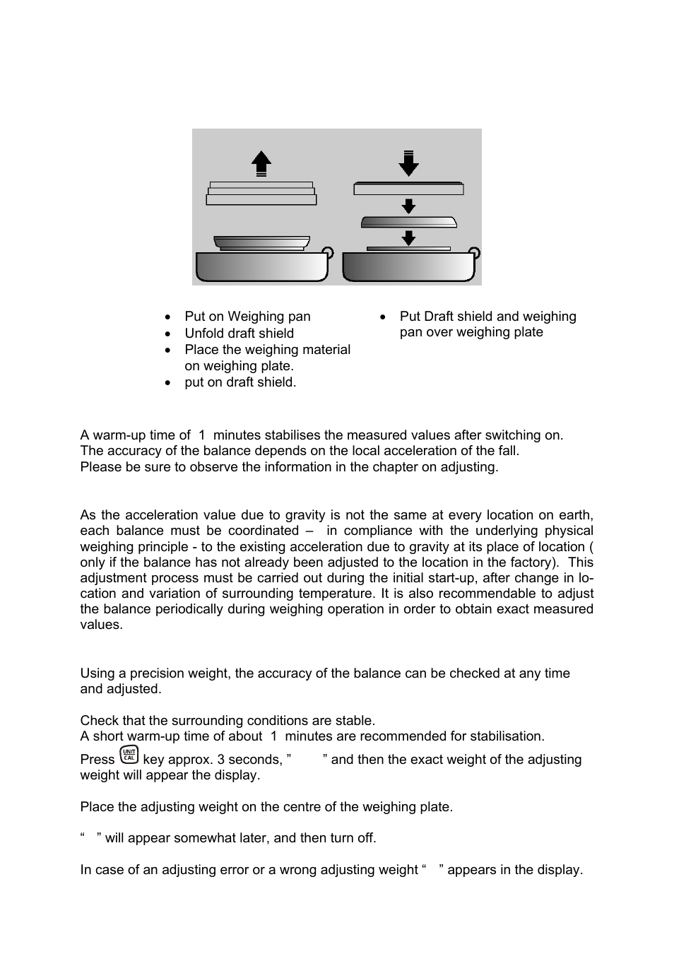 5 initial start-up, 6 adjustment, 7 adjusting | KERN & SOHN CM 50-C2N User Manual | Page 8 / 14