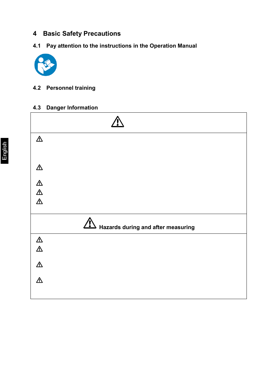 4 basic safety precautions, 2 personnel training, 3 danger information | Warning | KERN & SOHN MLS 50-3C User Manual | Page 10 / 83