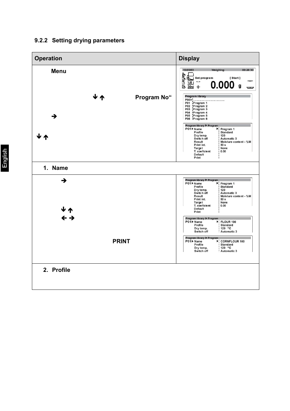 2 setting drying parameters | KERN & SOHN MLS 50-3C User Manual | Page 58 / 83