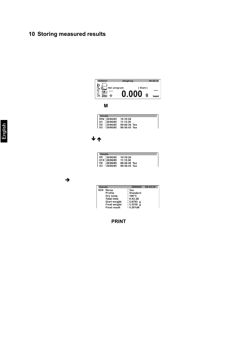 10 storing measured results | KERN & SOHN MLS 50-3C User Manual | Page 70 / 83