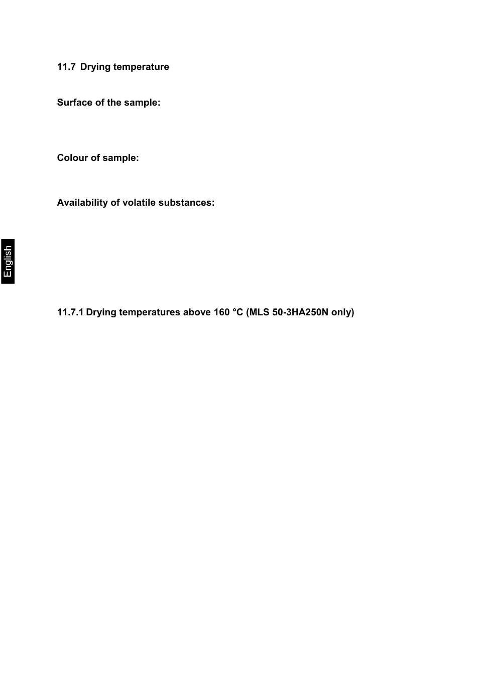 7 drying temperature | KERN & SOHN MLS 50-3C User Manual | Page 74 / 83