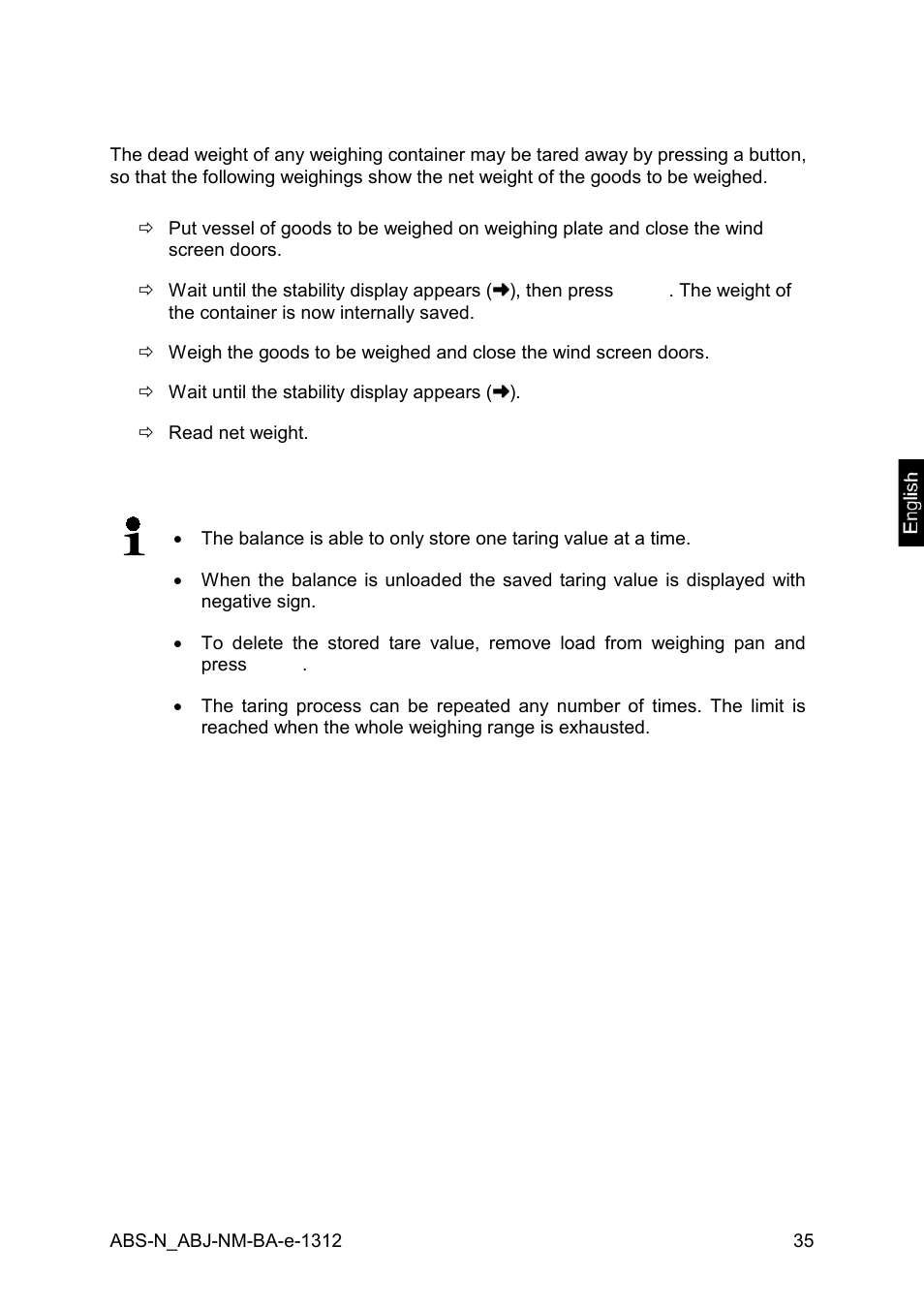 6 taring | KERN & SOHN ABJ 320-4NM User Manual | Page 35 / 96