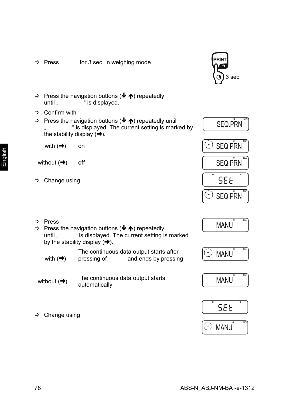 2 continuous output function | KERN & SOHN ABJ 320-4NM User Manual | Page 78 / 96