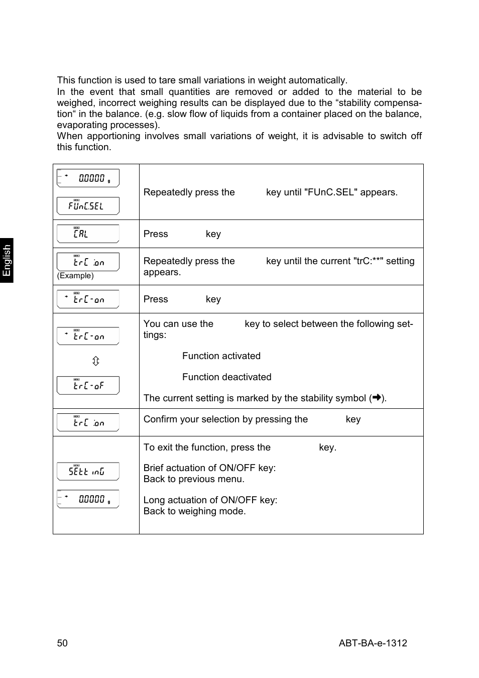 3 auto zero | KERN & SOHN ABT 220-5DM User Manual | Page 50 / 72