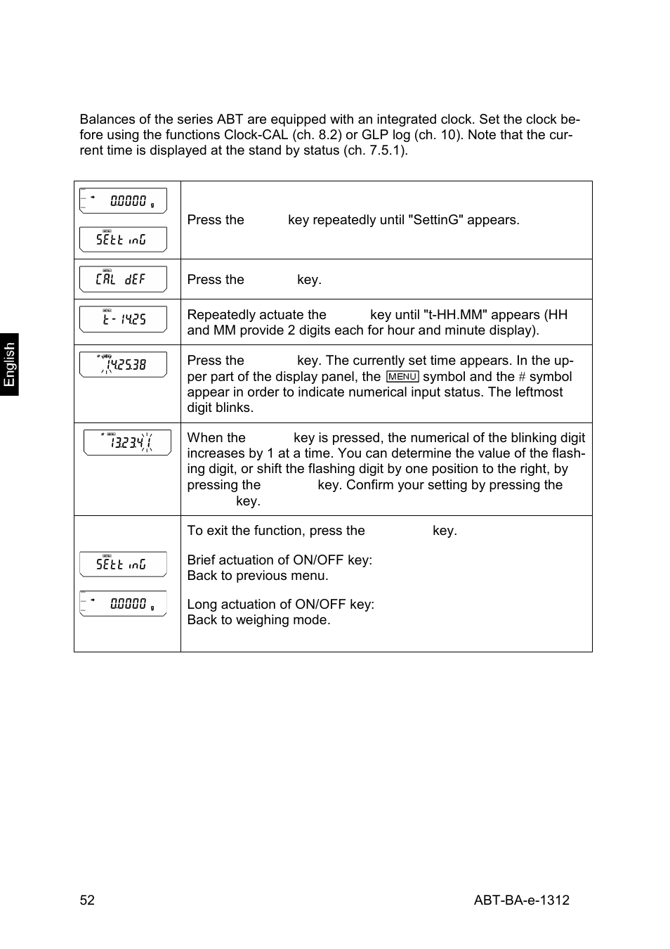 5 setting time | KERN & SOHN ABT 220-5DM User Manual | Page 52 / 72