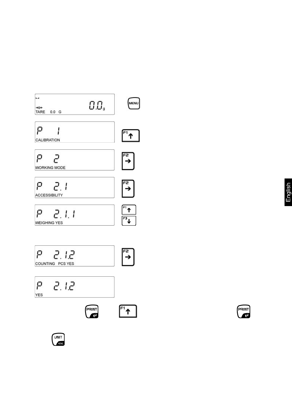 2 to select operating modes | KERN & SOHN AEJ 200-4CM User Manual | Page 47 / 119