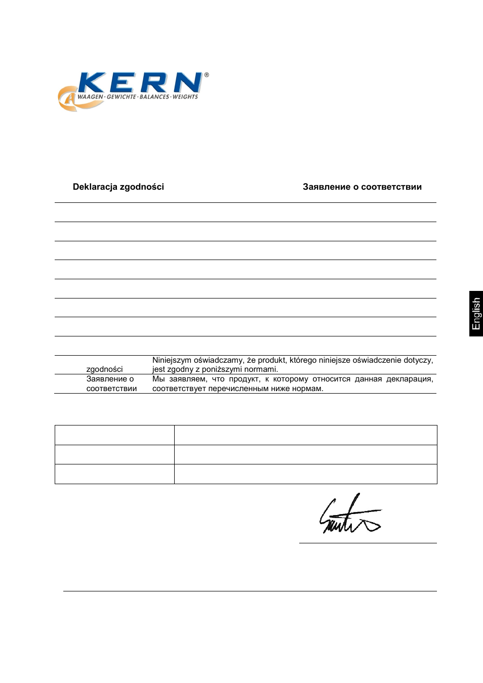 17 declaration of conformity, Declaration of conformity, Electronic balance: kern aej_nm / aes_n | KERN & SOHN AEJ 100-4NM User Manual | Page 85 / 85