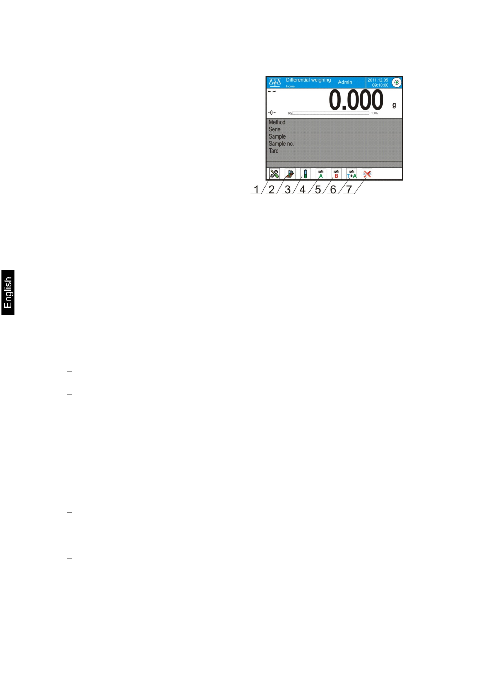 Additional settings of differential weighing mode, Differential weighing – quick access keys | KERN & SOHN AET 200-4NM User Manual | Page 104 / 189