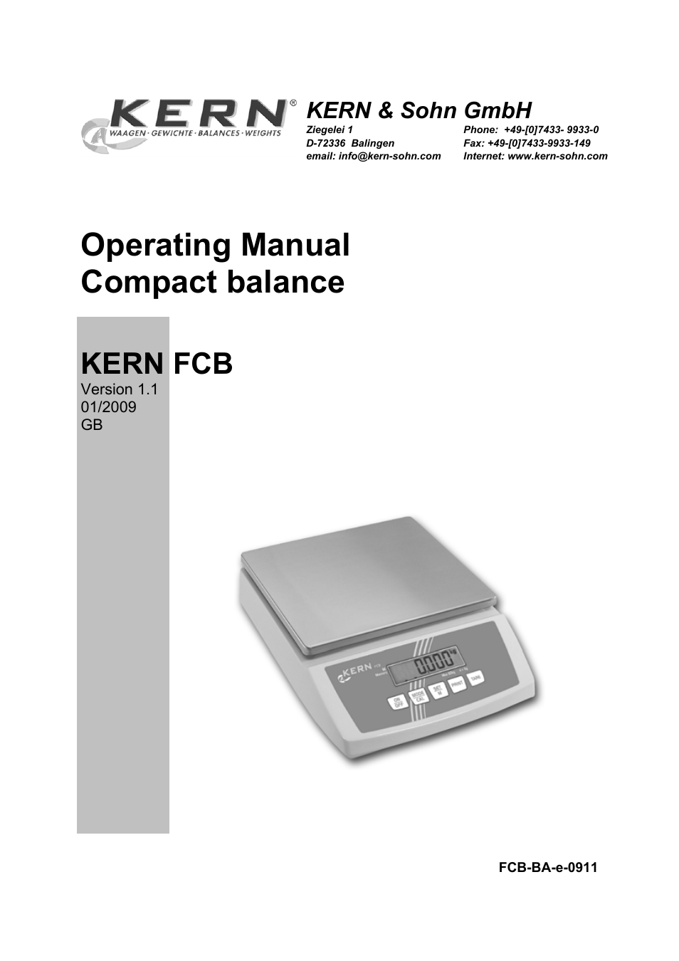 KERN & SOHN FCB 24K2 User Manual | 36 pages