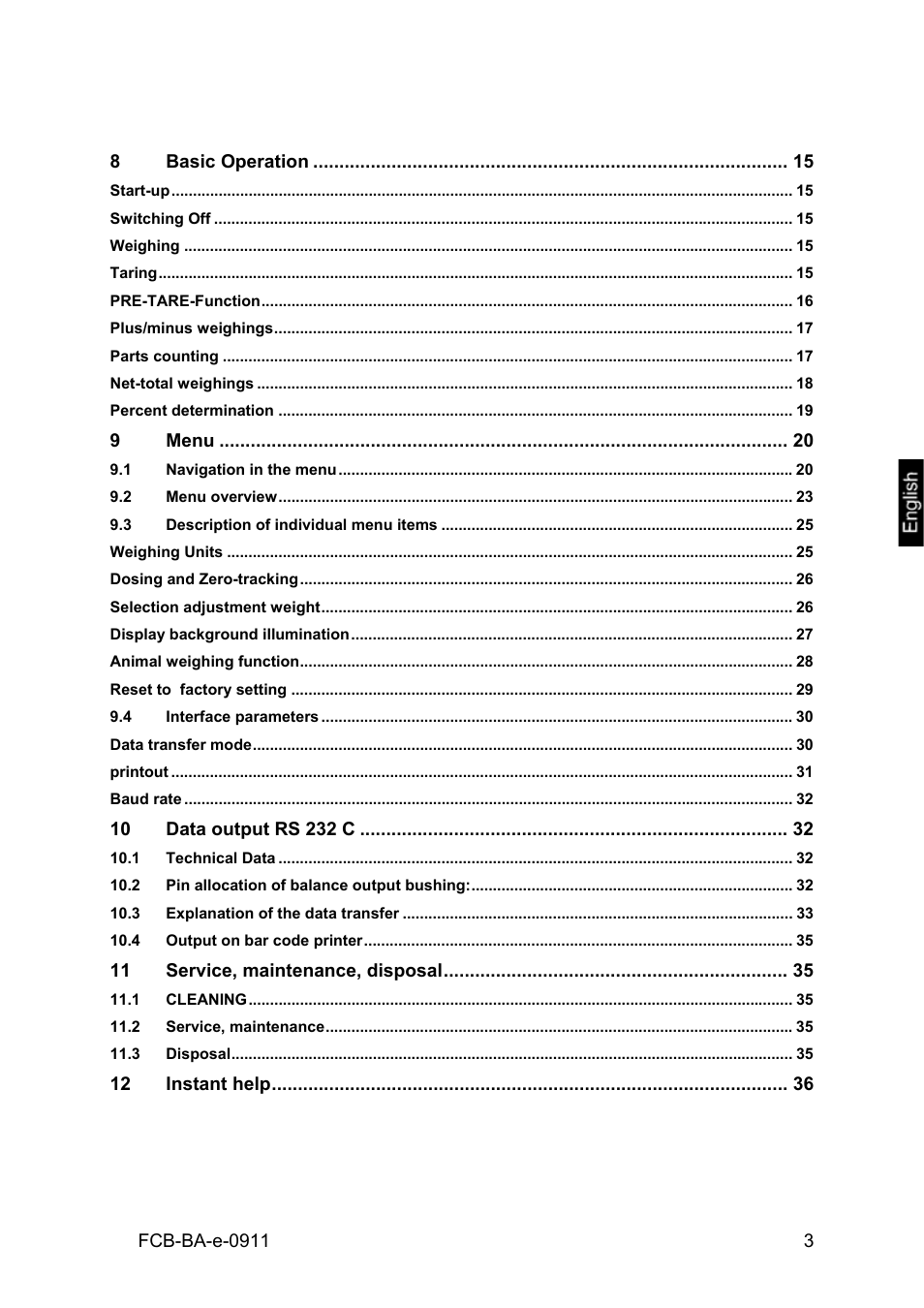 KERN & SOHN FCB 24K2 User Manual | Page 3 / 36