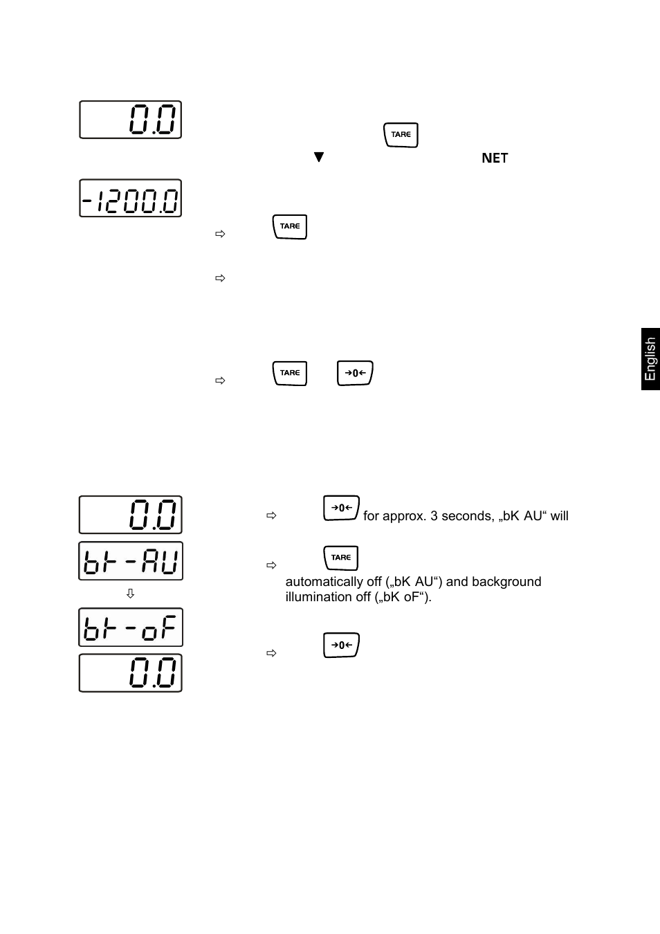 Weighing units switch-over, Background illumination | KERN & SOHN FFN 25K10IPM User Manual | Page 24 / 32