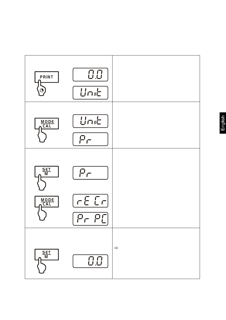 9 menu, 1 navigation in the menu, Vn� t | Re cr, Pl pc | KERN & SOHN FKB 65K1A User Manual | Page 21 / 39