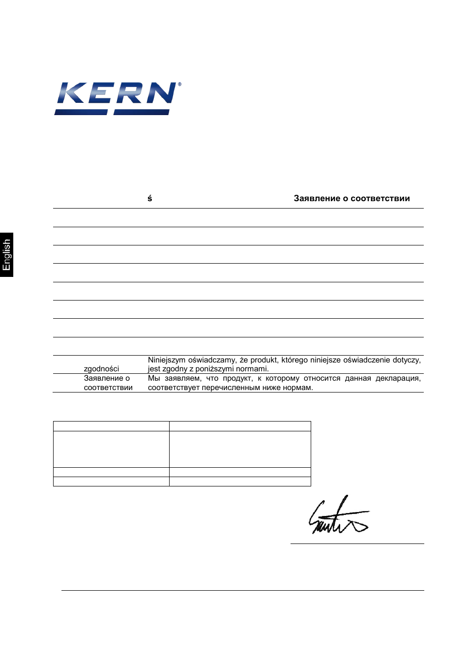 2 declaration of conformity, Declaration of conformity, 2declaration of conformity | KERN & SOHN FKB 65K1A User Manual | Page 8 / 39