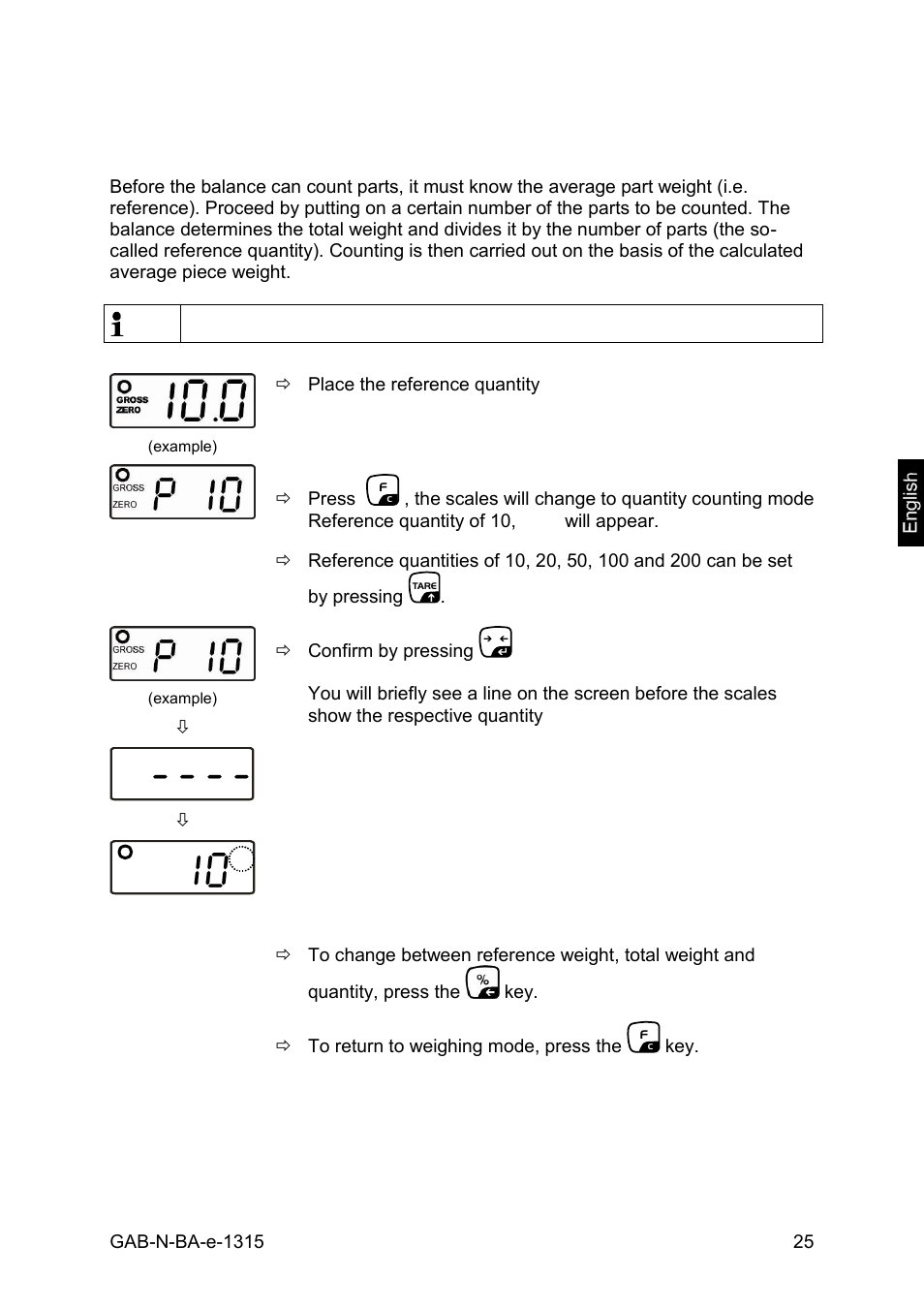 Parts counting | KERN & SOHN GAB 30K5DNM User Manual | Page 25 / 41