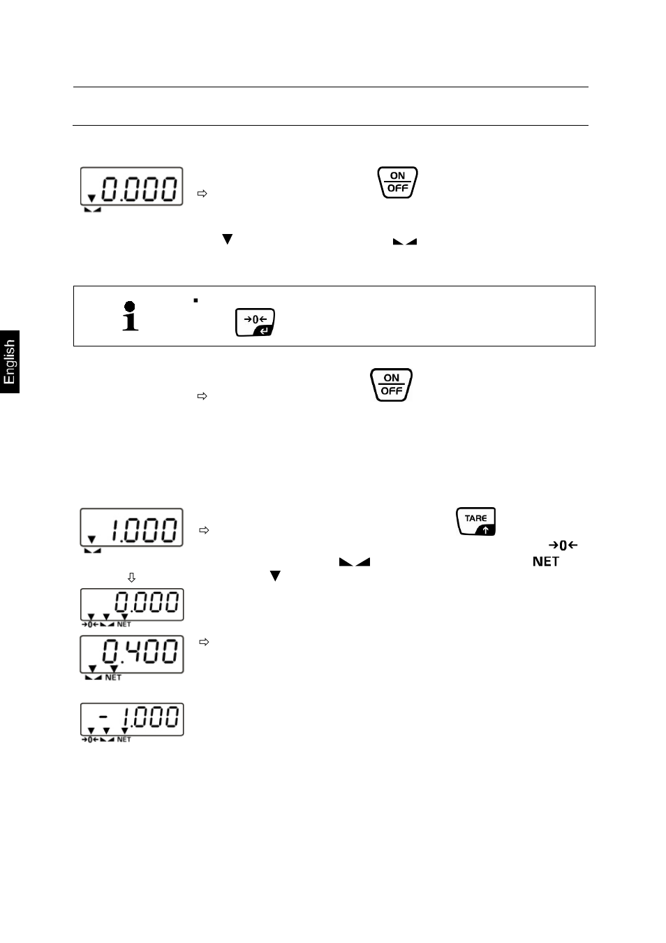 8 operation, 1 weighing, 2 taring | Operation, Weighing, Taring | KERN & SOHN WTB 30K-2NM User Manual | Page 25 / 35