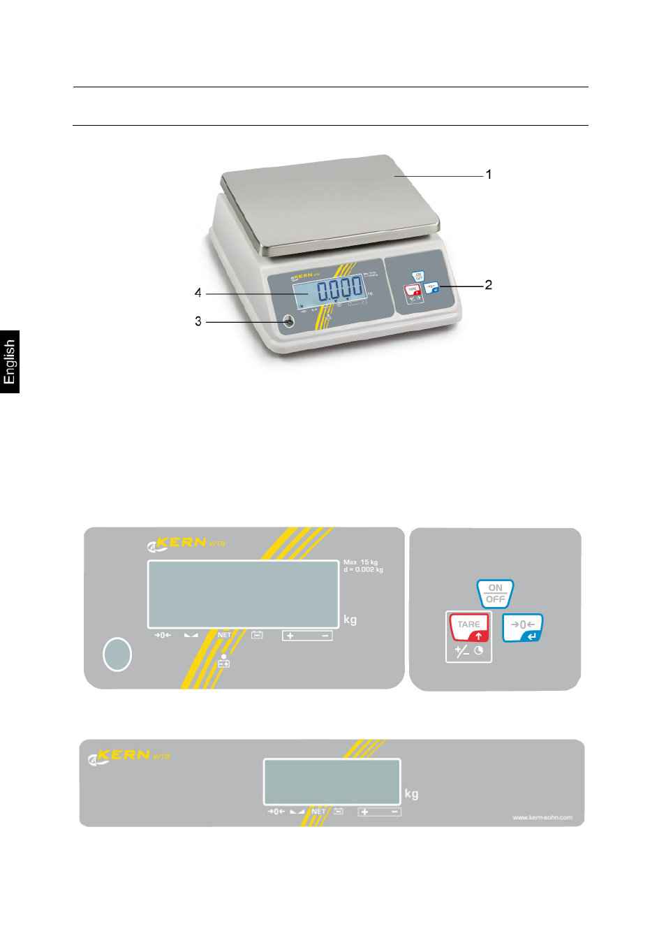 2 appliance overview, 1 overview of display, Appliance overview | Overview of display | KERN & SOHN WTB 30K-2NM User Manual | Page 9 / 35