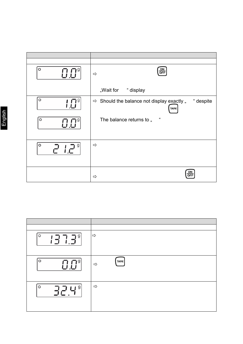 Operation, Simple weighing, Taring | 7 operation | KERN & SOHN FOB 5K1S User Manual | Page 11 / 17